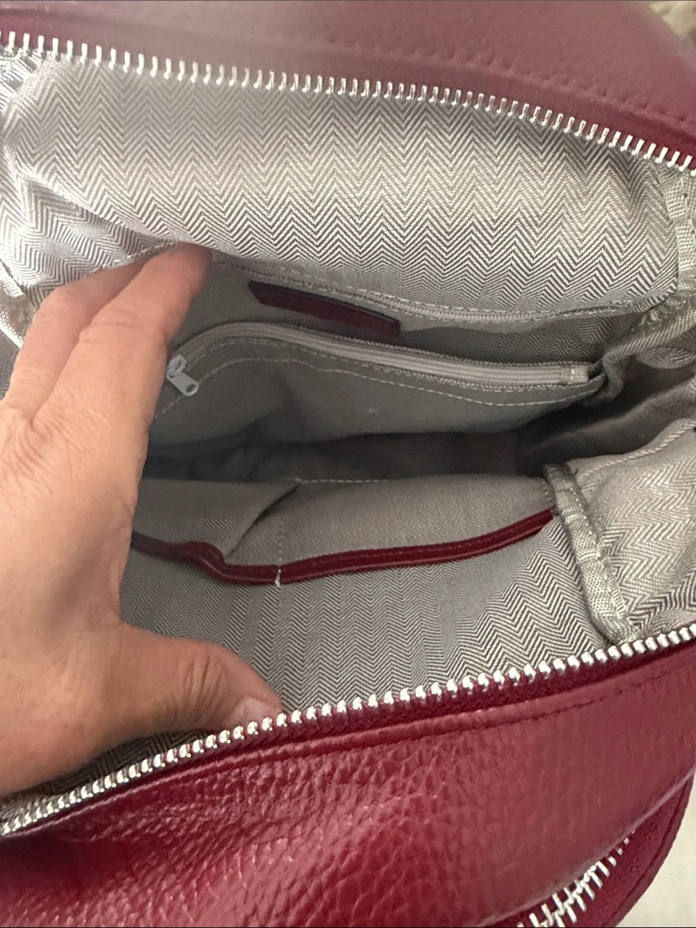 Burgundy Leather Backpack